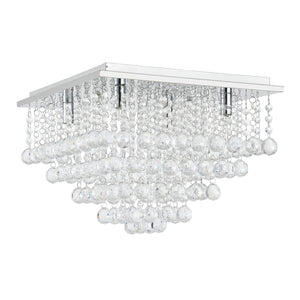 Lámpara de techo de cristal [38x38cm] lámpara de techo lámpara de araña lámpara de habitación cromo [lux.pro] - premiumXL