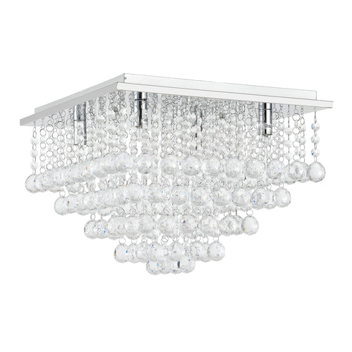 Lámpara de techo de cristal [38x38cm] lámpara de techo lámpara de araña lámpara de habitación cromo [lux.pro] - premiumXL