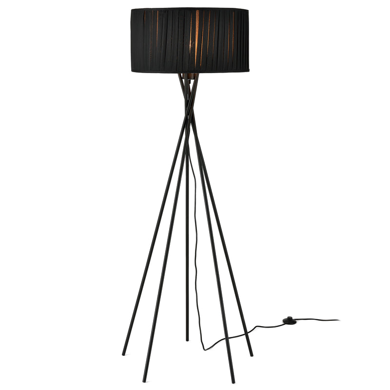 Esquema acotado Lámpara de pie Black Mikado 1x E27 48x155 cm Negro lux.pro