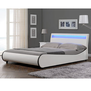 Cama tapizada LED Valencia en varios colores y tamaños [Corium] - premiumXL