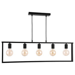 Lámpara colgante metal negro lámpara de techo lámpara 5 luces diseño [lux.pro]