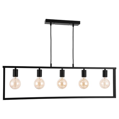Lámpara colgante metal negro lámpara de techo lámpara 5 luces diseño [lux.pro]