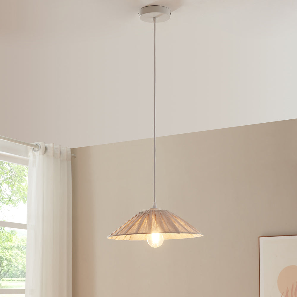 Lámpara colgante Bridge blanco/beige [lux.pro] - premiumXL