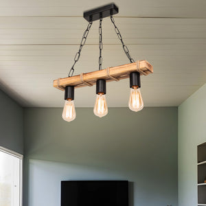 Lámpara colgante Hemel E27 metal madera maciza cuerda de yute negro / aspecto madera / color yute en varios tamaños [lux.pro] - premiumXL