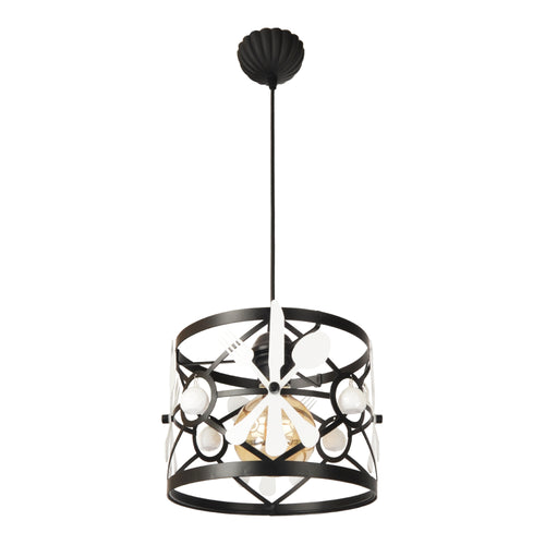 Lámpara colgante Patchway Negro / Blanco 1 x E27 [lux.pro]