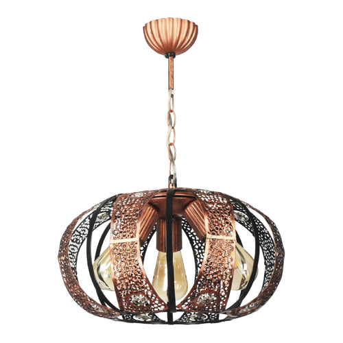 Lámpara colgante Harpenden 3 x E27 color cobre [lux.pro]