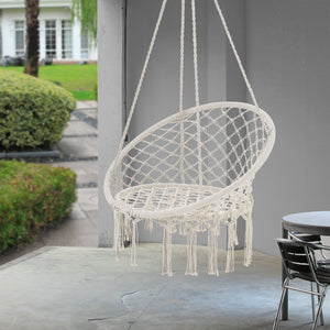 Silla colgante Tampico Máx. 100 kg para interior y exterior Crema casa.pro