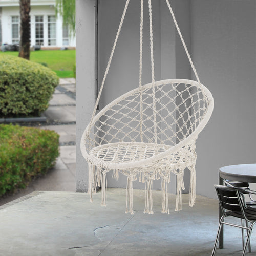 Silla colgante Tampico Máx. 100 kg para interior y exterior Crema casa.pro