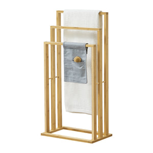 Toallero de bambú Rana 40x24x82 cm [en.casa] - premiumXL