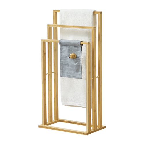 Toallero de bambú Rana 40x24x82 cm [en.casa] - premiumXL