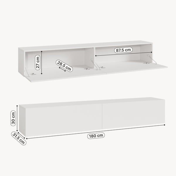 Mueble de TV de pared Evaton [en.casa]