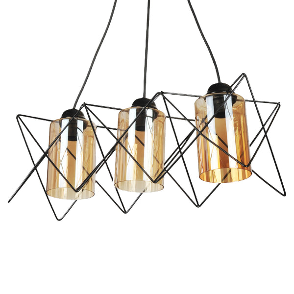 Lámpara colgante Morley 2/3 luces Negra [lux.pro]