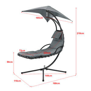 Tumbona colgante con toldo en varios colores en.casa