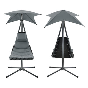 Tumbona colgante con toldo en varios colores en.casa