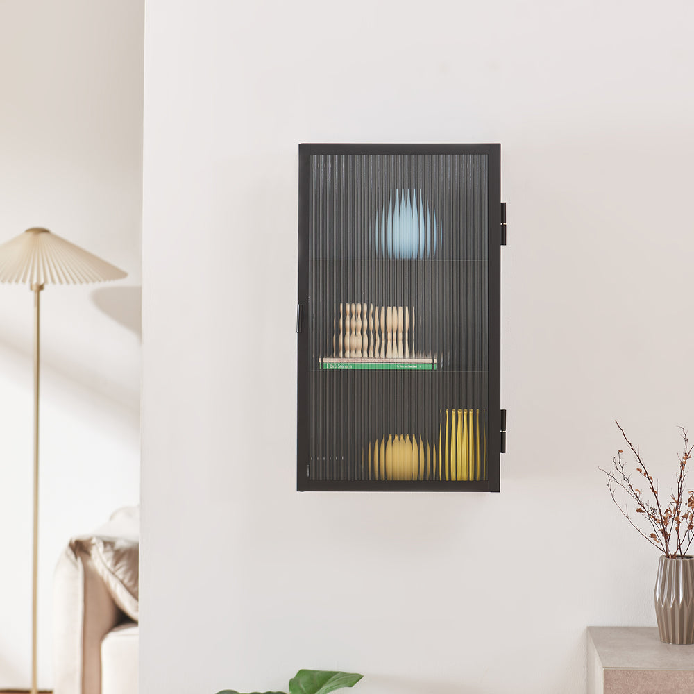 Armario de pared Zundert puerta de vidrio 60x35x15 cm - [en.casa]