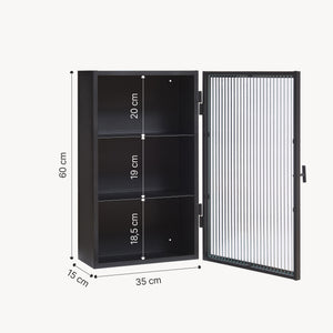 Armario de pared Zundert puerta de vidrio 60x35x15 cm - [en.casa]