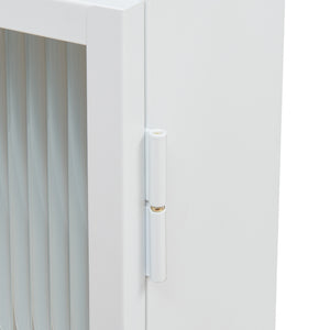 Armario colgante Zundert con puerta de vidrio acanalado 60x35x15 cm acero [en.casa]