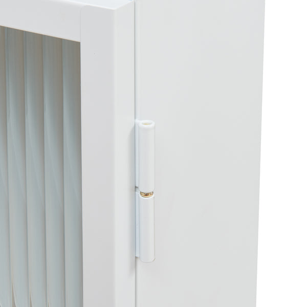 Armario colgante Zundert con puerta de vidrio acanalado 60x35x15 cm acero [en.casa]