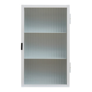 Armario colgante Zundert con puerta de vidrio acanalado 60x35x15 cm acero [en.casa]
