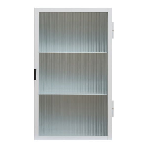 Armario colgante Zundert con puerta de vidrio acanalado 60x35x15 cm acero [en.casa]