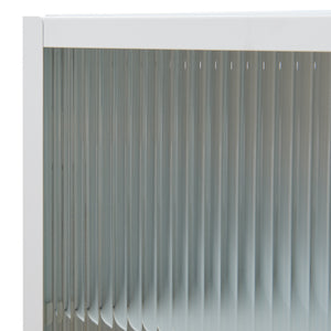 Armario colgante Zundert con puerta de vidrio acanalado 60x35x15 cm acero [en.casa]
