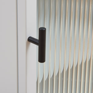 Armario colgante Zundert con puerta de vidrio acanalado 60x35x15 cm acero [en.casa]
