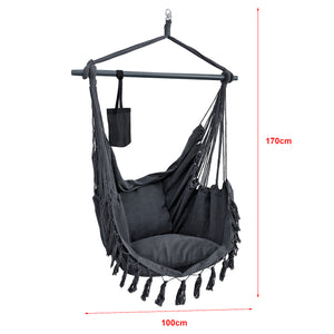 Silla colgante Aranga Máx. 120 kg con 2 cojines en varios colores [en.casa]