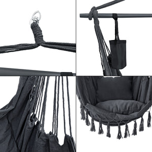 Silla colgante Aranga Máx. 120 kg con 2 cojines en varios colores [en.casa]