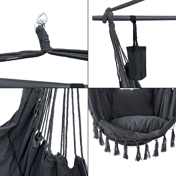 Silla colgante Aranga Máx. 120 kg con 2 cojines en varios colores [en.casa]