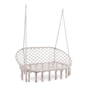 Sillón colgante Kailua diseño boho 135x129x65cm - Blanco crema casa.pro