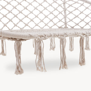 Sillón colgante Kailua diseño boho 135x129x65cm - Blanco crema casa.pro