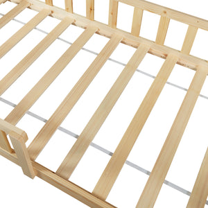 Cama casita Hesel con colchón y protección contra caídas Blanco [en.casa]