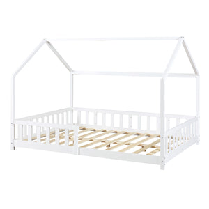 Cama casita Hesel con protección contra caídas [en.casa]