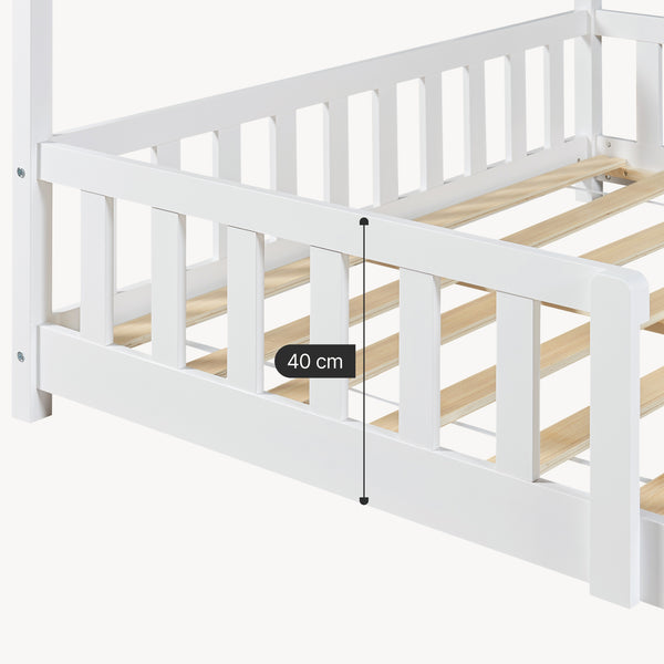 Cama casita Hesel con protección contra caídas [en.casa]