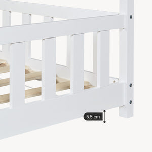 Cama casita Hesel con protección contra caídas [en.casa]