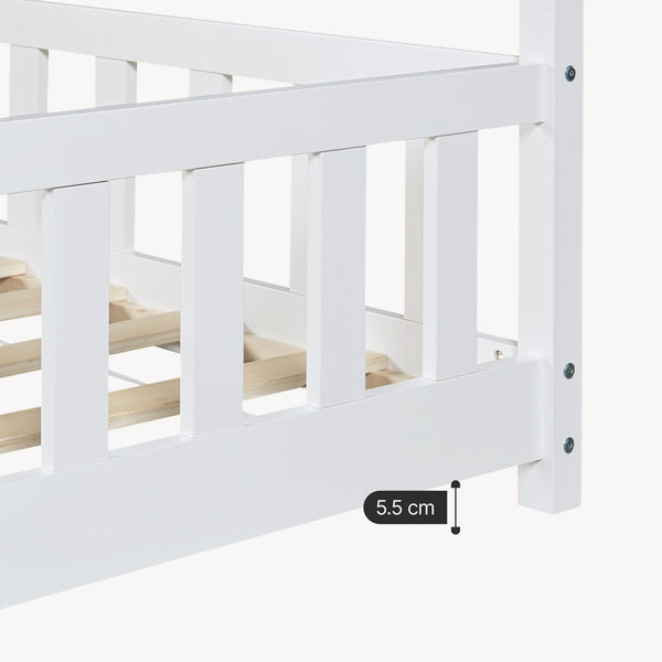 Cama casita Hesel con protección contra caídas [en.casa]
