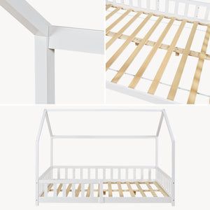 Cama casita Hesel con protección contra caídas [en.casa]