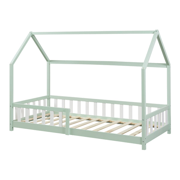 Cama casita Hesel con protección contra caídas [en.casa]