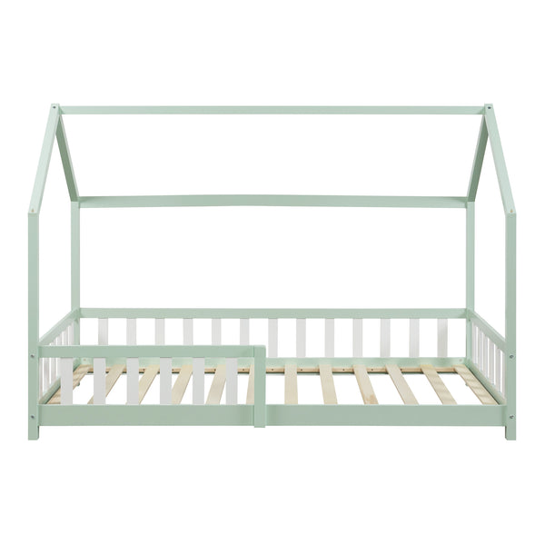 Cama casita Hesel con protección contra caídas [en.casa]