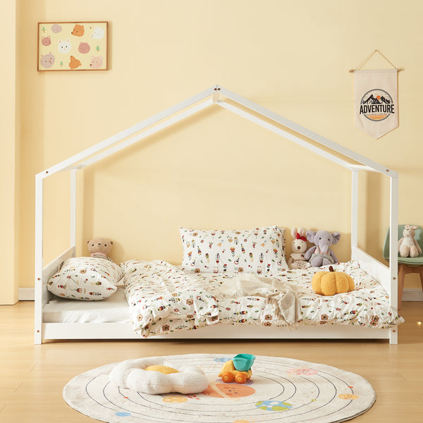 Cama casita Simo con colchón Blanco [en.casa]