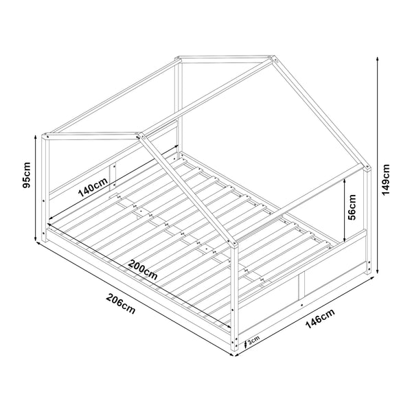 Cama casita Simo con colchón Blanco [en.casa]