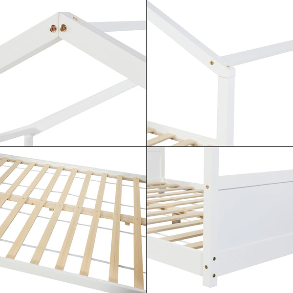 Cama casita Simo con colchón Blanco [en.casa]
