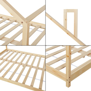 Cama casera Siuntio con colchón Natur [en.casa]