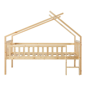 Cama casita Sotkamo 90x200cm con protección contra caídas [en.casa]