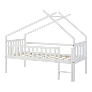 Cama casita Sotkamo 90x200cm con protección contra caídas [en.casa]