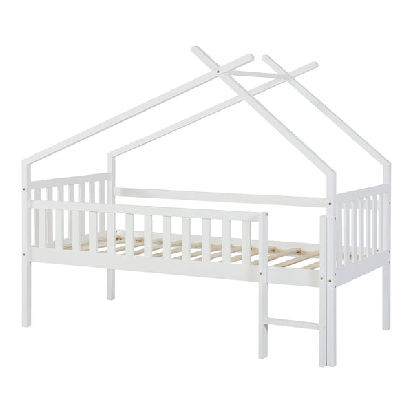Cama casita Sotkamo 90x200cm con protección contra caídas [en.casa]