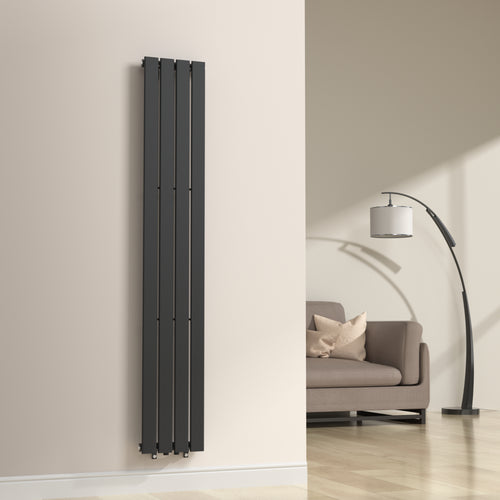 Radiador de diseño Nore Negro 180x30cm Monocapa 598W [neu.haus]