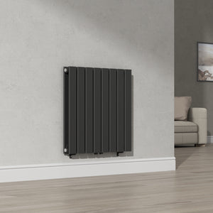 Radiador de diseño Nore Negro 60x60cm Doble capa 809W [neu.haus]