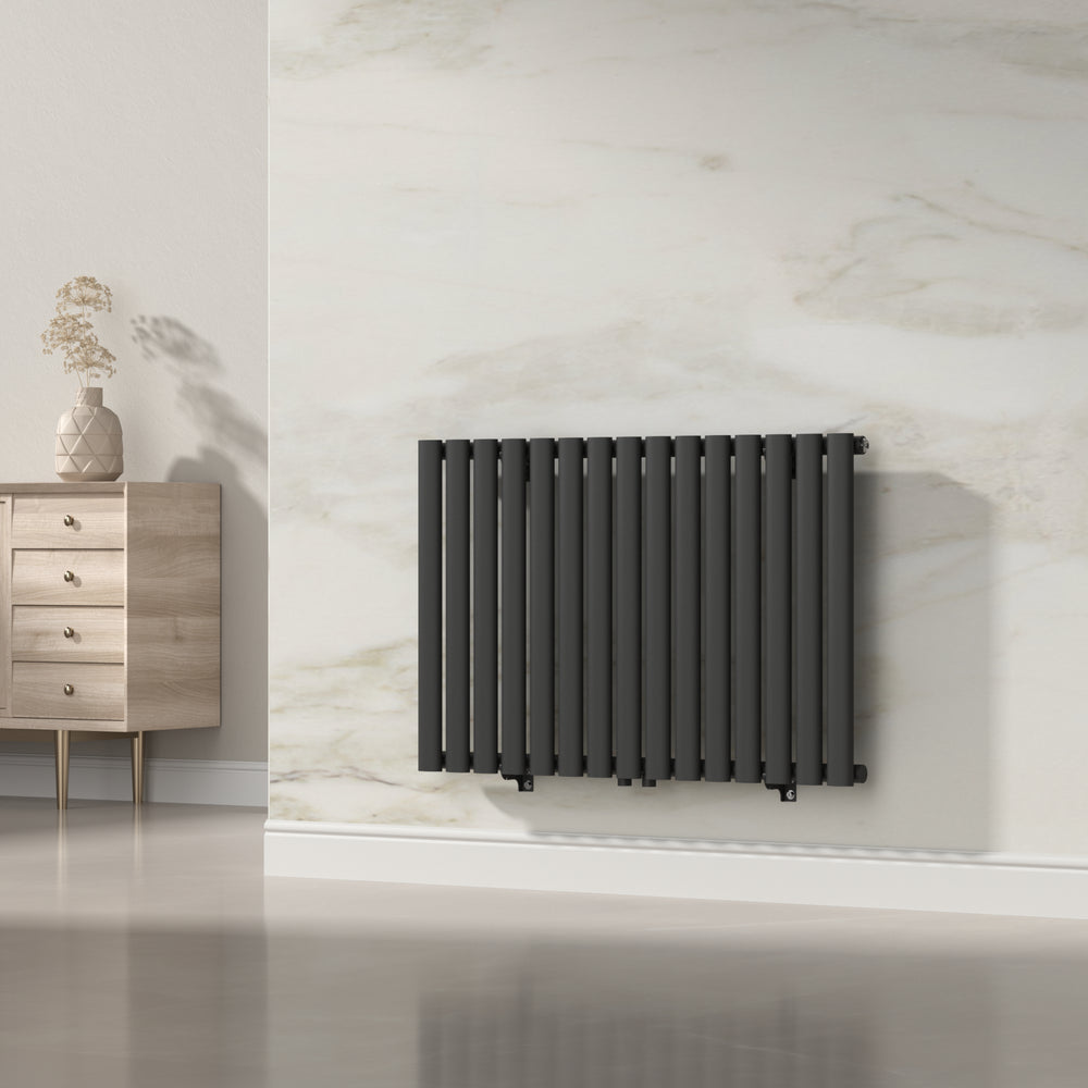 Radiador de tubo de diseño Nore negro 60x90cm de una capa 653W [neu.haus]