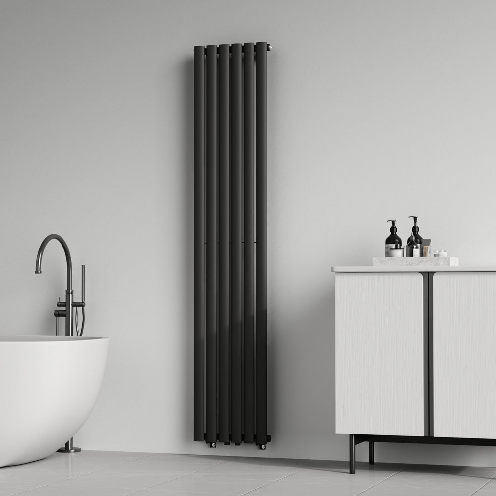 Radiador de tubo de diseño Nore Negro 180x36cm Monocapa 707W [neu.haus]